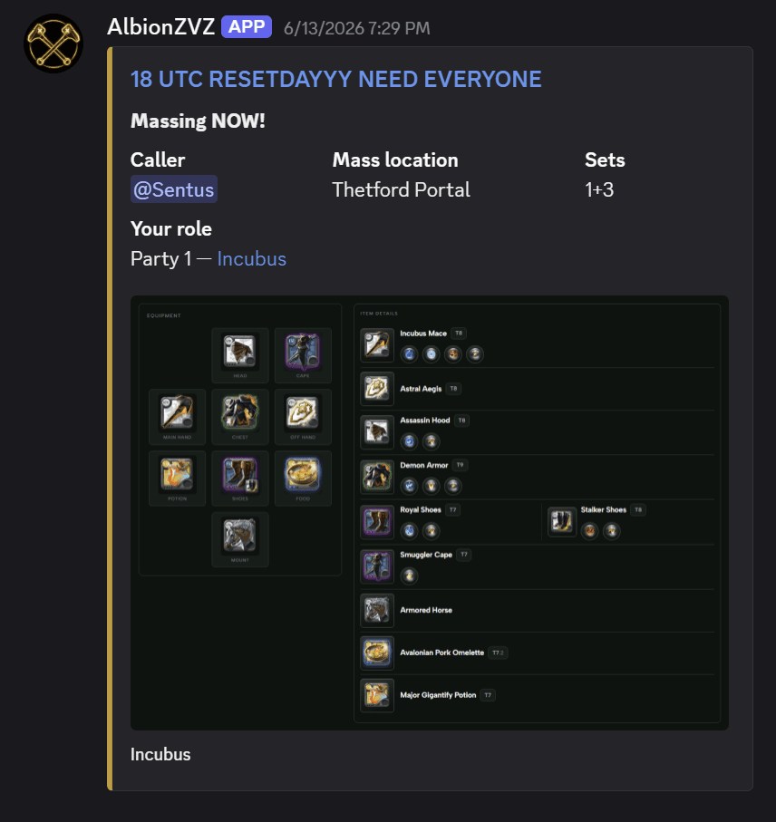 Member ping DM with build