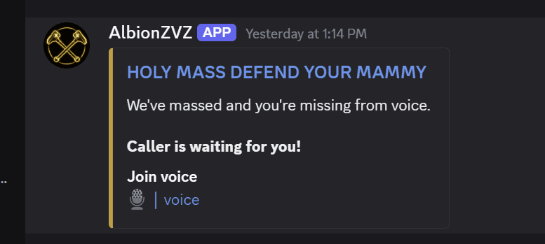 Voice ping DM