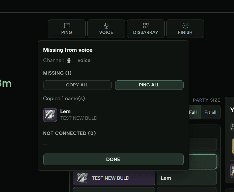 Missing from voice