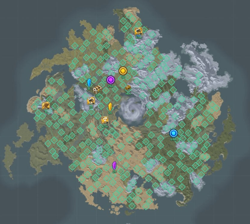 Albion world map with territory nodes and objective markers