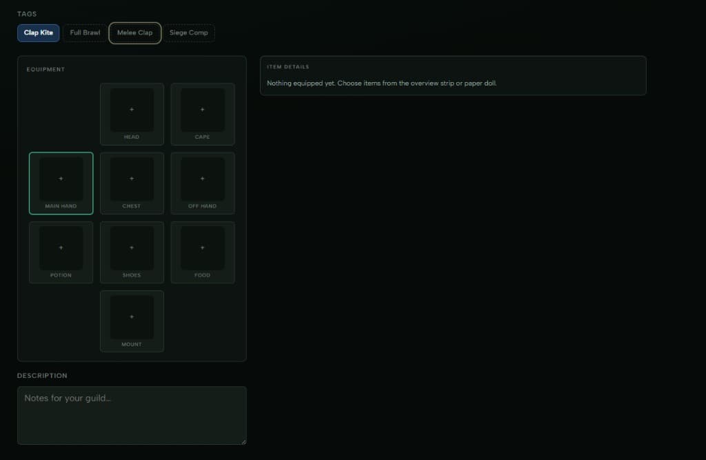 Empty build editor