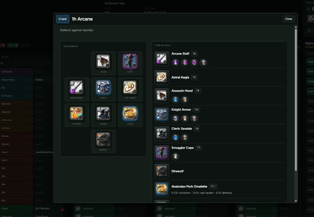 Build detail modal