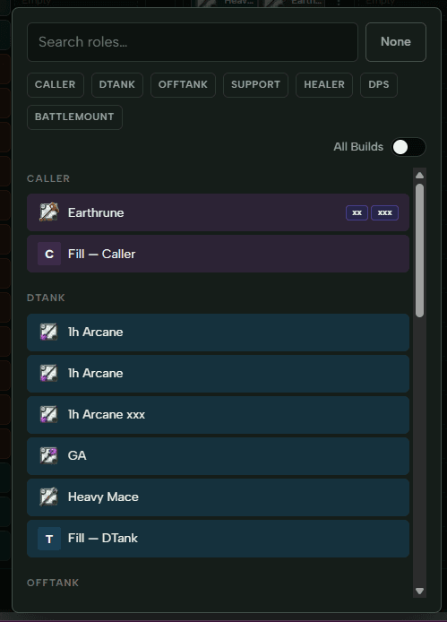 Change role picker